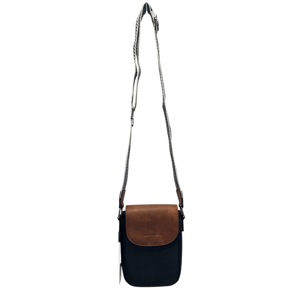 Faux Leather Crossbody Phone Bag Black Brown Small Cell Phone Purse Wallet NWT - Picture 5 of 10